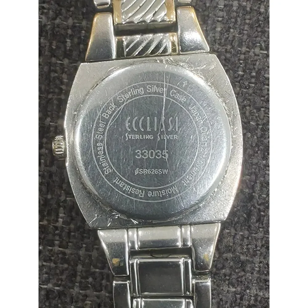 Ecclissi 33035 Sterling Silver 925 Two Tone Reversible Link Swivel Watch